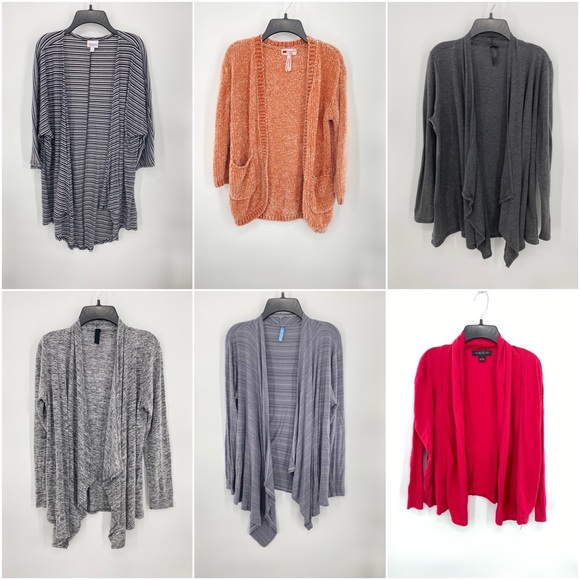 6 Piece Bundle Sweaters Cardigans Open Front All Size Small Variety of Colors - Picture 1 of 11